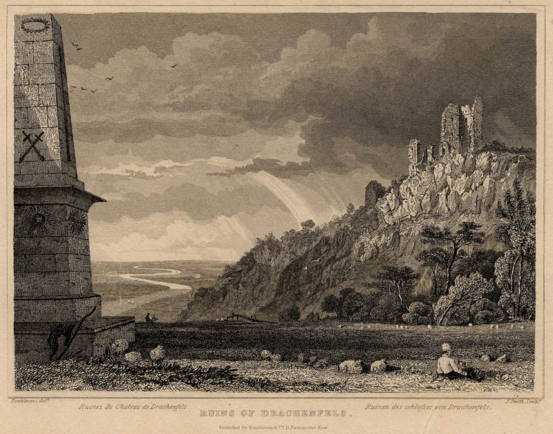 Ruins of Drachenfels by J. Smith naar Tombleson