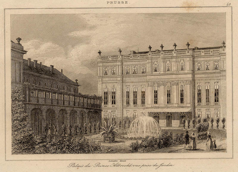 Prusse. Palais du Prince Albrecht, vue prise du jardin by Lemaitre