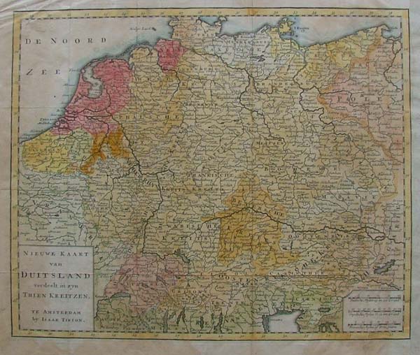 map Nieuwe kaart van Duitsland verdeelt in zijn thien Kreitzen by Isaak Tirion