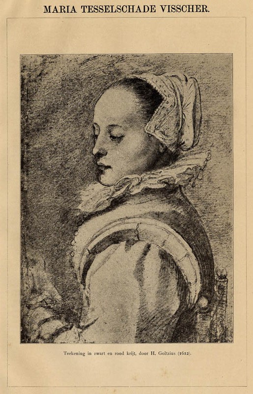 print Maria Tesselschade Visscher by Winkler Prins, H. Goltzius