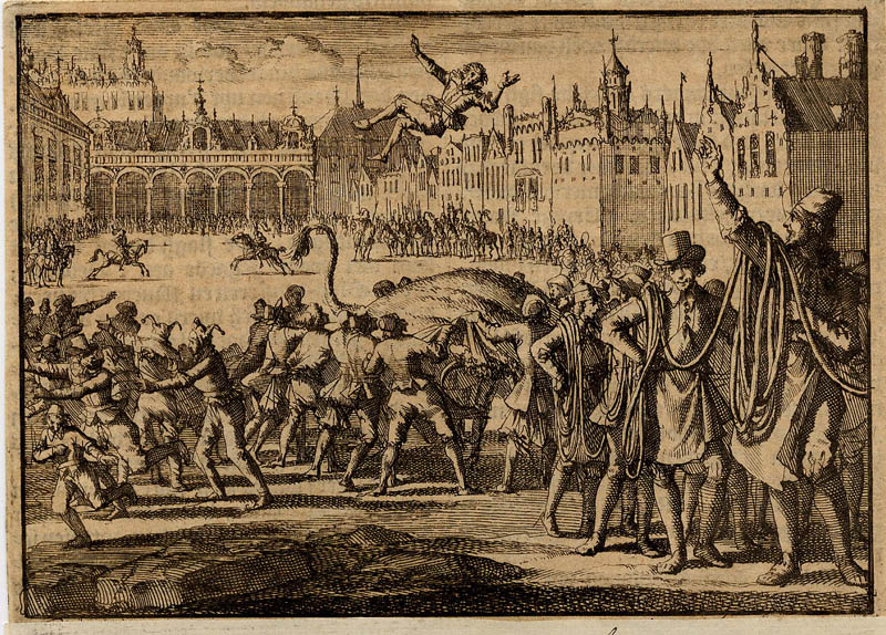 Voorstelling van een boerenbruiloft door de vleeshouwers te Wenen voor keizer Matthias by nn