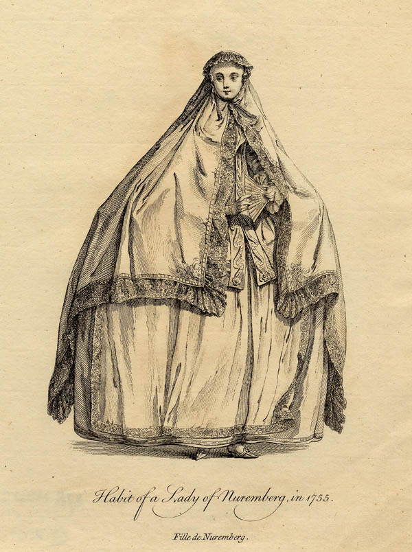 print Habit of a Lady of Nuremberg, in 1755. Fille de Nuremberg by John Miller