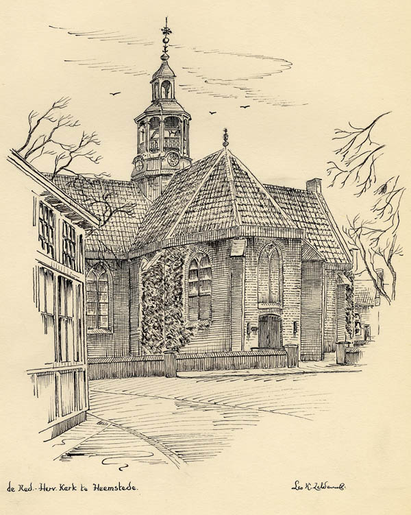 view De Ned.Herv. Kerk te Heemstede by Leo K. Zeldenrust