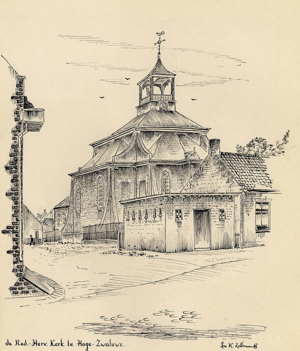view De Ned.-Herv. Kerk te Hoge-Zwaluwe by Leo K. Zeldenrust