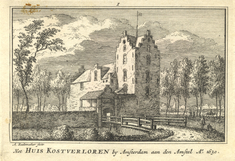 het Huis Kostverloren by Amsterdam aan den Amstel anno 1630 by Abraham Rademaker