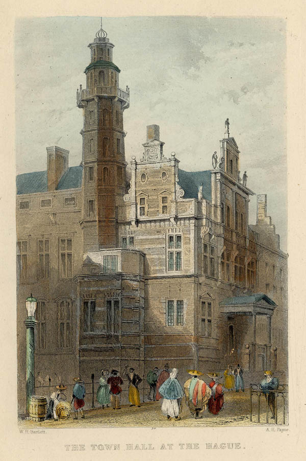 view The Town Hall at The Hague by A.H. Payne, naar W.H. Bartlett