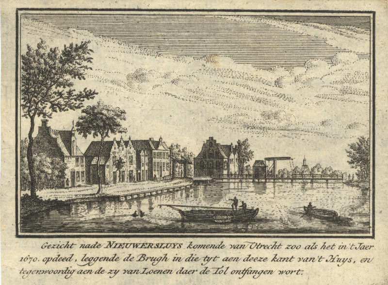 Nieuwersluis komende van Utrecht, 1670 by Abraham Rademaker
