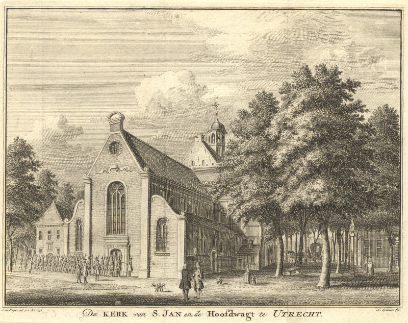 De Kerk van S. Jan en de Hoofdwagt te Utrecht by Hendrik Spilman, naar Jan de Beyer