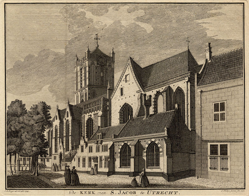 De Kerk van S. Jacob te Utrecht by Caspar Jacobs Philips, naar Jan de Beijer