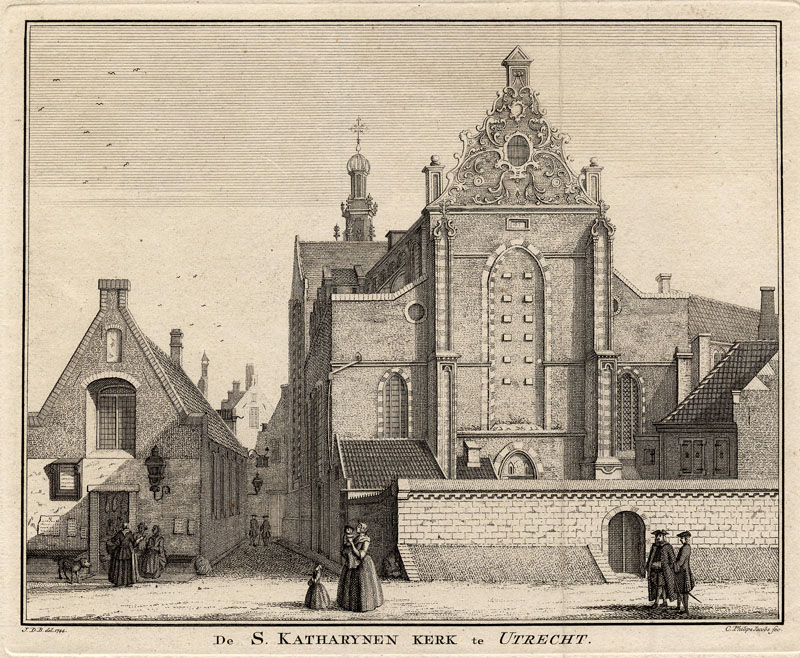 De S. Katharynen kerk te Utrecht by Caspar Jacobs Philips, naar Jan de Beijer