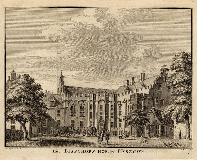 Het Bisschops Hof te Utrecht by Hendrik Spilman, naar Jan de Beyer