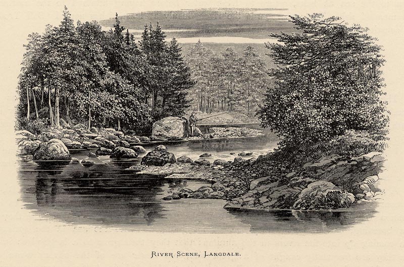 River Scene, Langdale by Benjamin Fawcett, naar A.F. Lydon