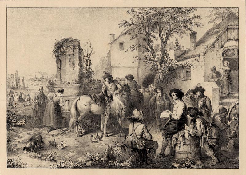 Étude de cheval by Jean Baptiste Madou naar Philips Wouwerman