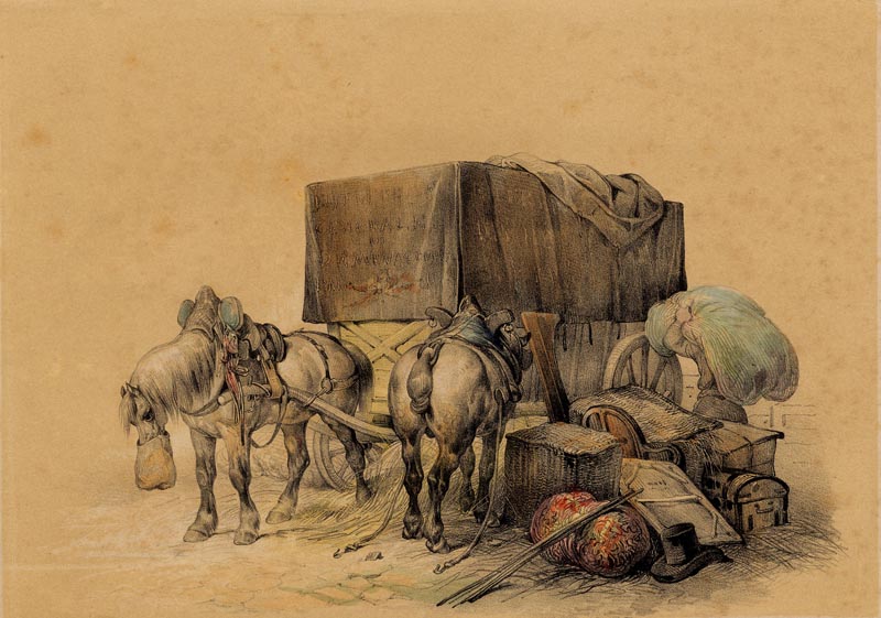 Voiture de déménagemens (trekpaarden) by Victor Adam