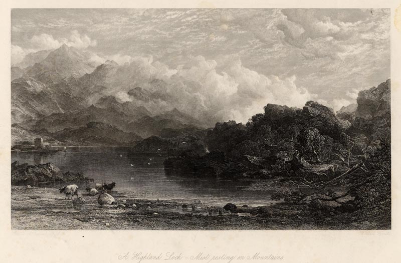 A Highland Loch, Mist resting on Mountains by William Forrest naar Horatio McCullough