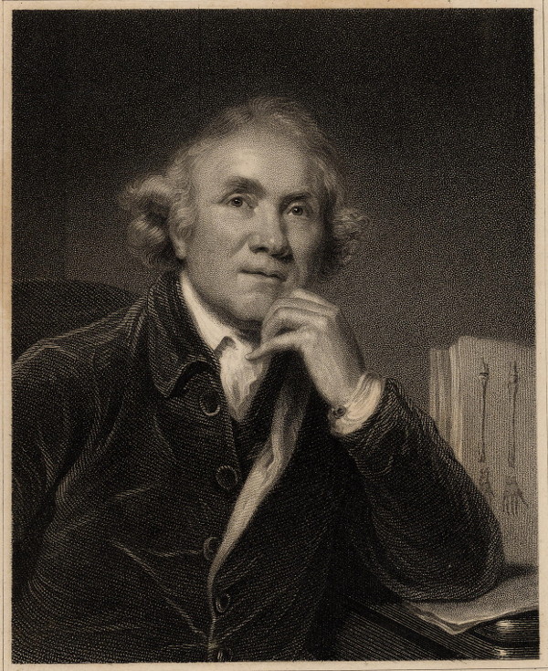 print John Hunter, from a picture by Sir Joshua Reynolds in the Royal College of Surgeons, London by W. Holl, naar Joshua Reynolds