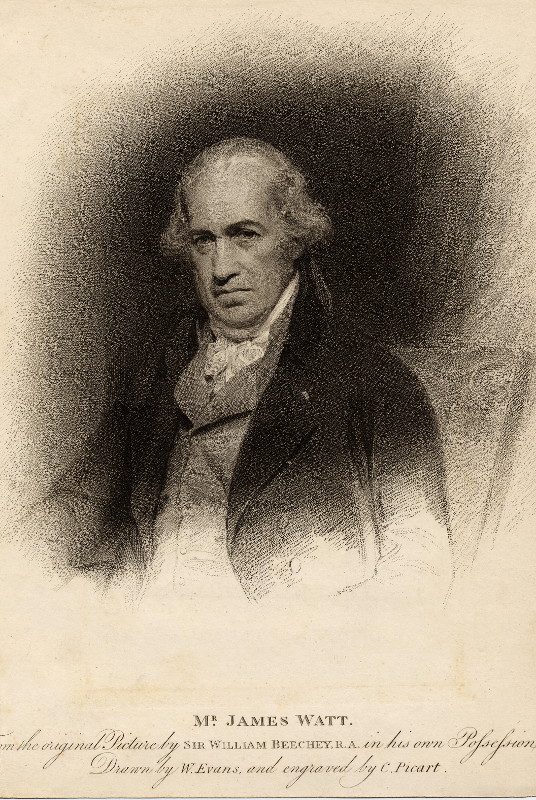 print Mr James Watt by C. Picart, naar W. Evans, naar W. Beechey