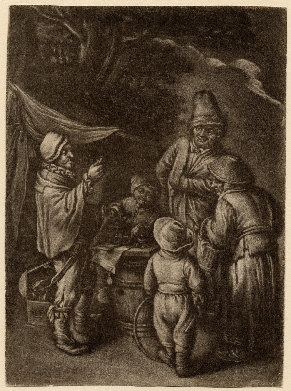 print De Kwakzalver by John Smith, naar Adriaen van Ostade