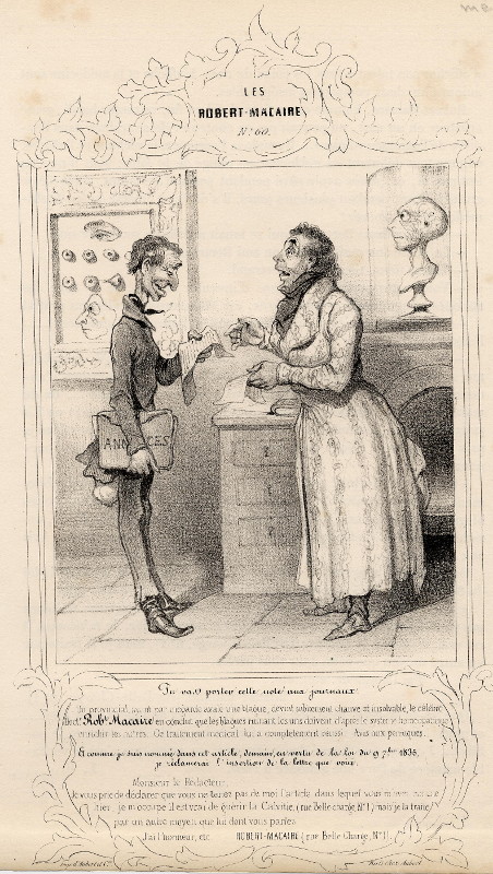 print Robert Macaire - Tu vas porter cette note aux journaux by Honoré Daumier