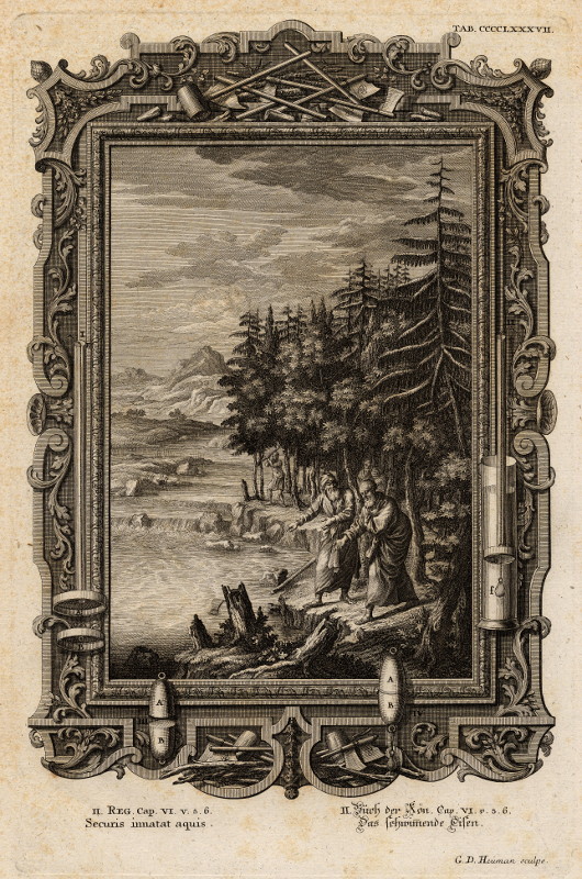 print Securis innatat aquis - bijl drijft op water by G.D. Heuman