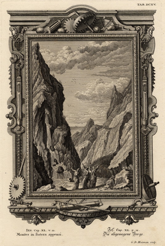 print Montes in statera appensi - Die abgewogene Berge by G.D. Heuman