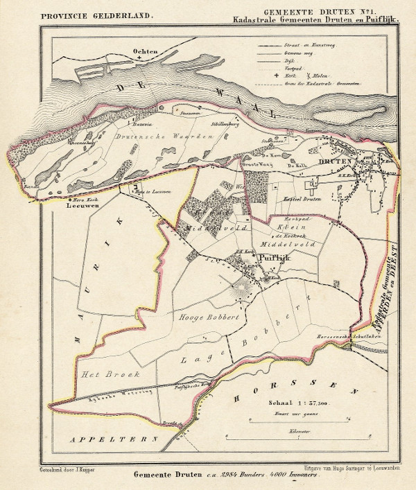 map communityplan Druten (Kad gem Druten) by Kuyper (Kuijper)