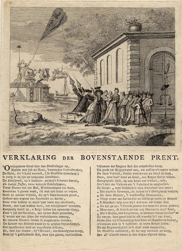 print Spotprent op de prinsgezinden te Rotterdam by Joannes Hulstkamp