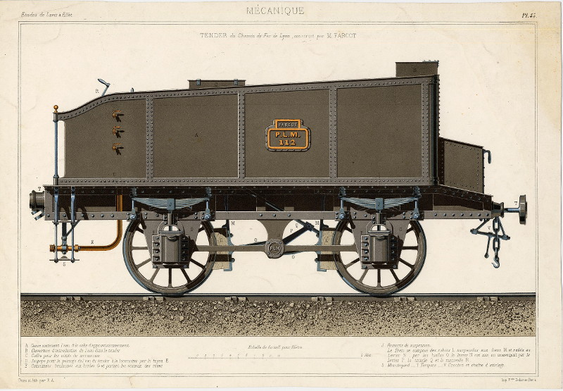 Tender du Chemin de Fer de Lyon, construit par M. Farcot by F.A.