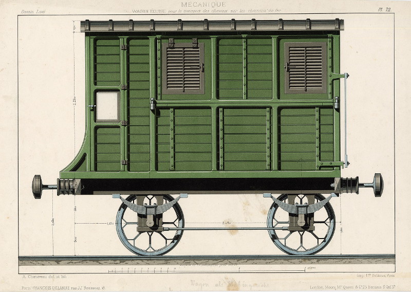 Wagon écurie pour le transport des chevaux sur les chemins de fer by A. Cheneveau