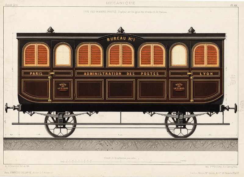 Type des wagons postes, employes sur les lignes des chemins de fer francais by A. Cheneveau