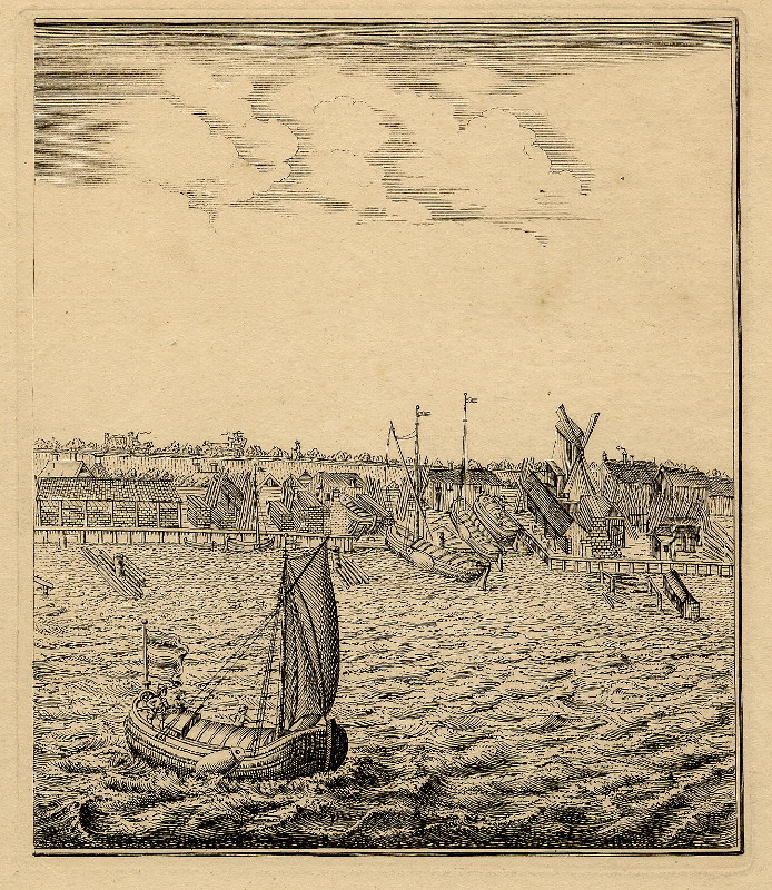 Gezicht op Rotterdam vanaf de Maas (rechterkant) by Romeyn de Hooghe