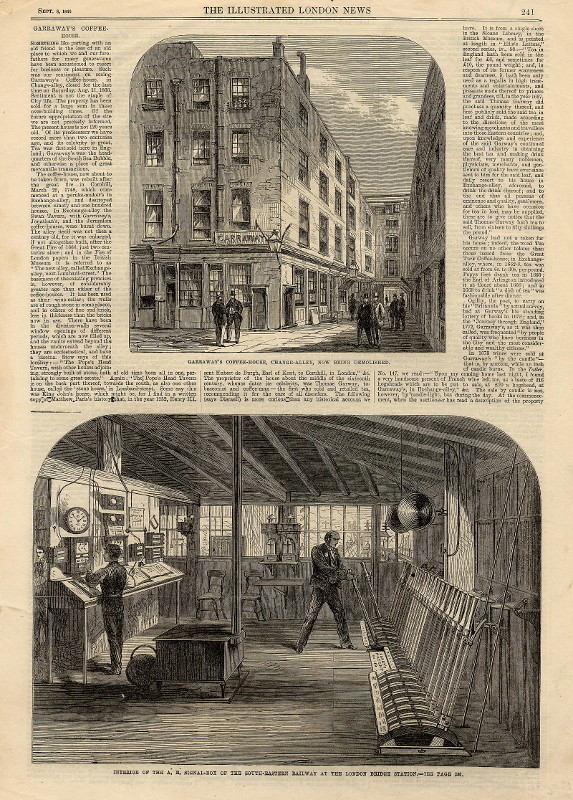 print Interior of the A.B. Signal-box; Garraway´s coffee-house by nn