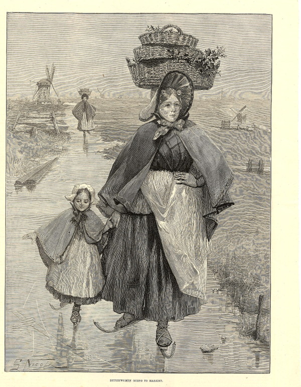 print Dutchwomen going to market by S. Nicolet