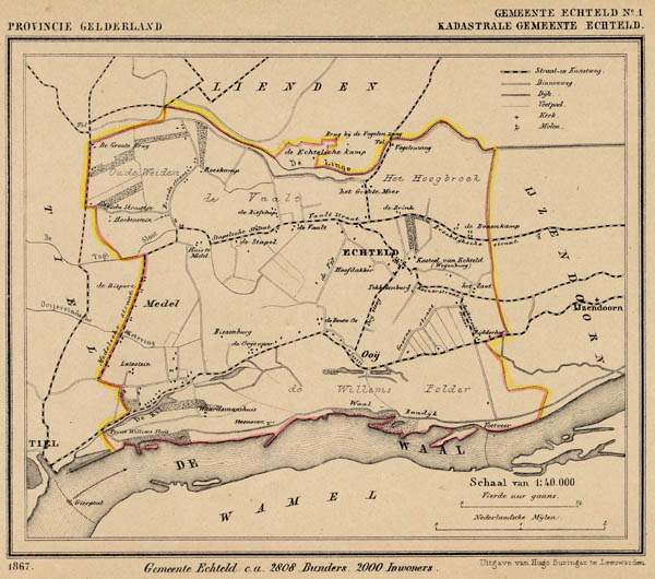 map communityplan Echteld (Kad gem Echteld) by Kuyper (Kuijper)