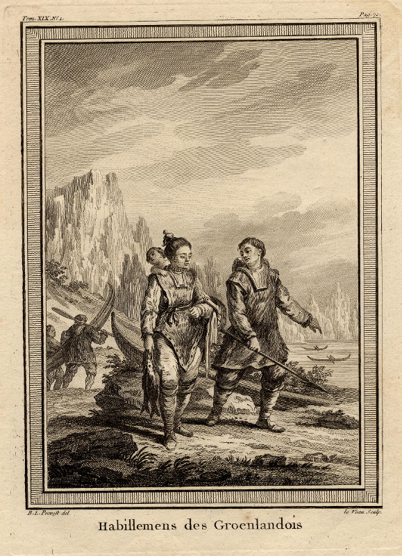 print Habillemens des Groenlandois by Le Veau, B.L. Prevost