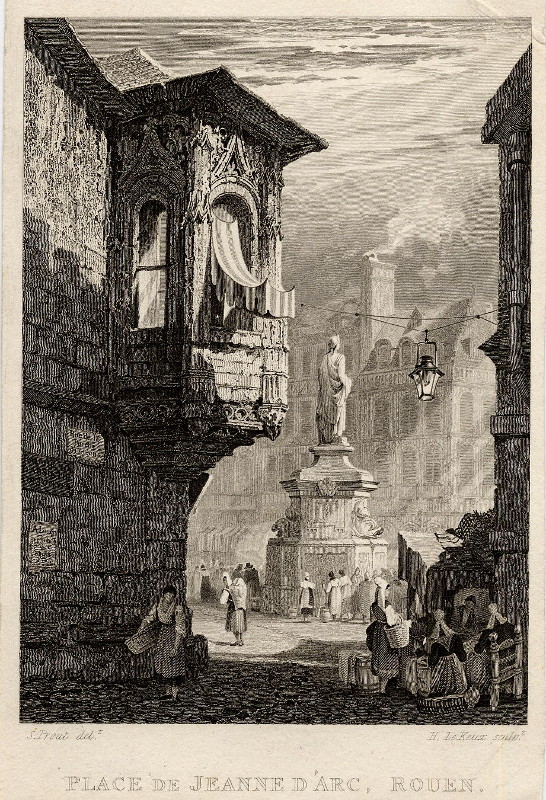 view Place de Jeanne D´Arc, Rouen by H. LeKeux, naar S. Prout