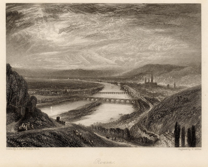Rouen by W. Miller, naar J.M.W. Turner