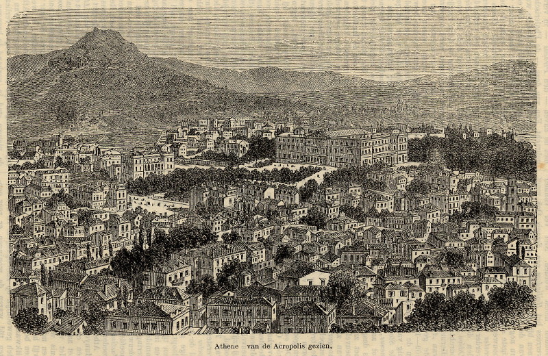 Athene van de Acropolis gezien by Winkler Prins
