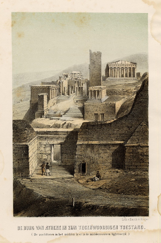 view De burg van Athene in zijn tegenwoordigen toestand by Emrik & Binger