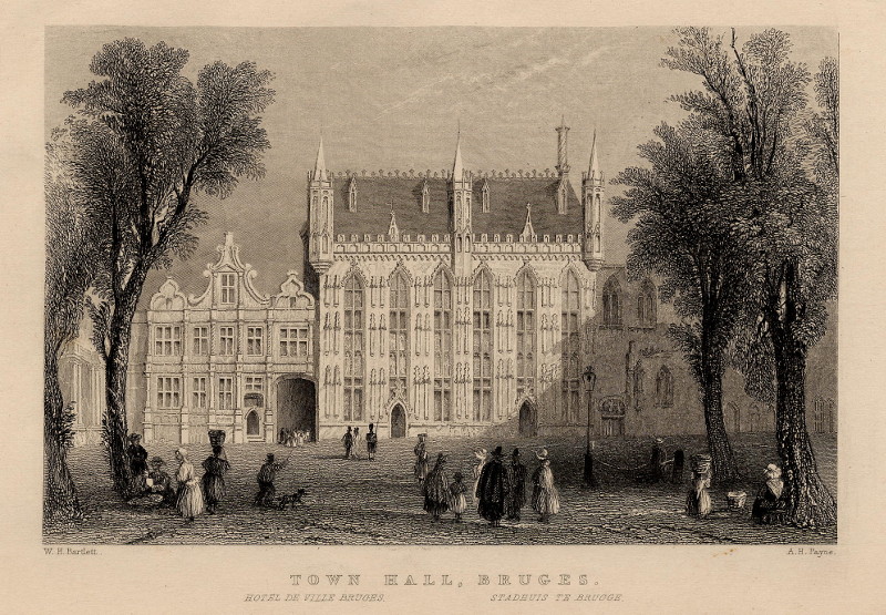 Town hall, Bruges by A.H. Payne naar W.H. Bartlett
