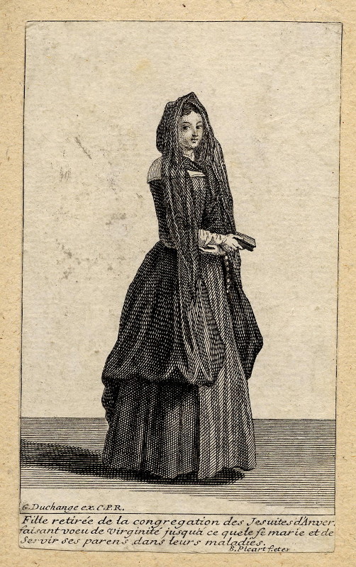 print Fille retirée de la congregation des Jesuites d´Anvers by Gaspard Duchange