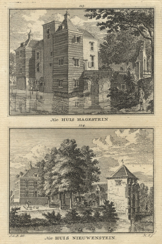 view Het huis Hagestein, het huis Nieuwenstein by H. Spilman naar J. de Beyer