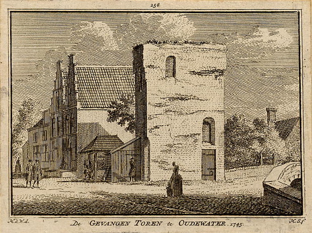 De Gevangen Toren te Oudewater 1745 by H. Spilman naar H. de Wit