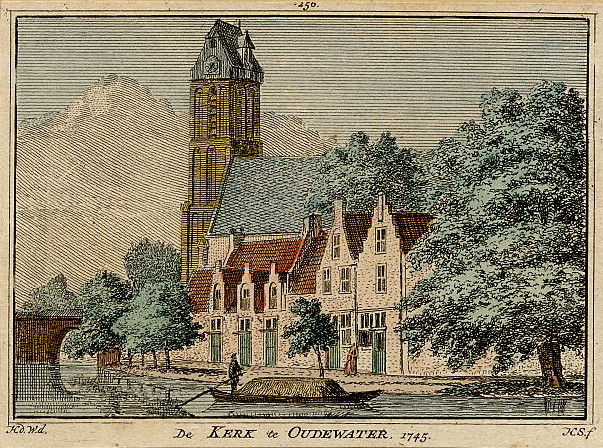 De kerk te Oudewater 1745 by H. Spilman naar H. de Wit