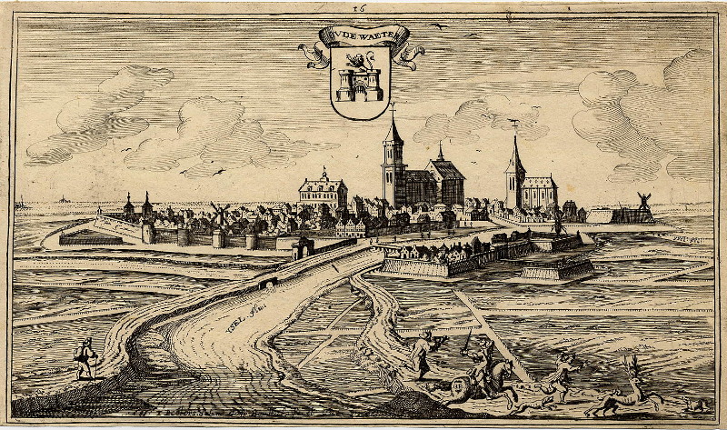 Gezicht op Oudewater by G. Bouttats naar J. Peters