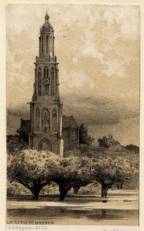view De kerk te Rhenen by P. A. Schipperus
