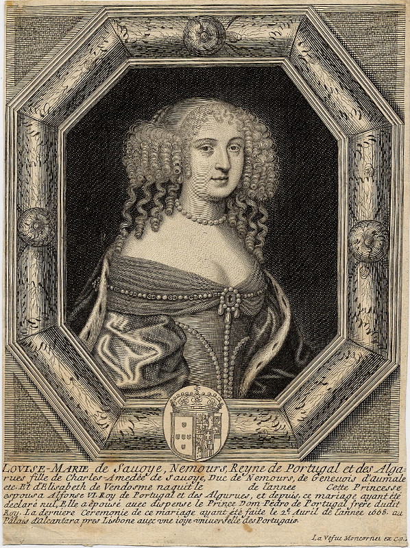 print Louise-Marie de Savoye, Nemours, Reyne de Portugal et des Algarves by Balthazar Moncornet