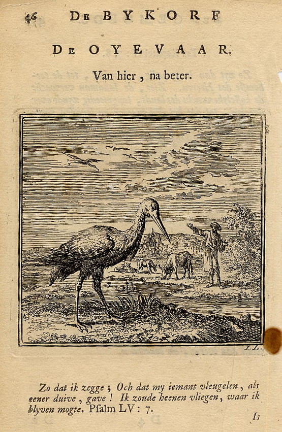 print De Oyevaar. Van hier, na beter. by Jan Luyken