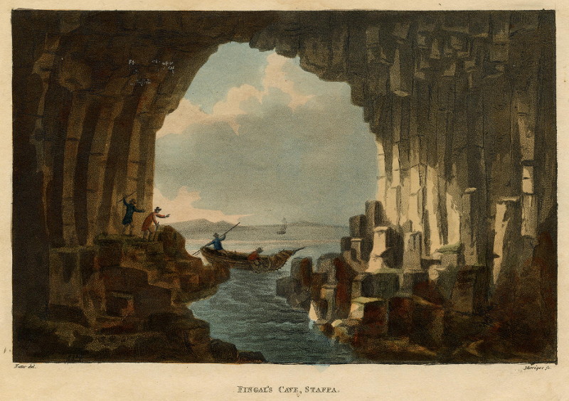 Fingal´s cave, Staffa by J. Merigot naar J.C. Nattes