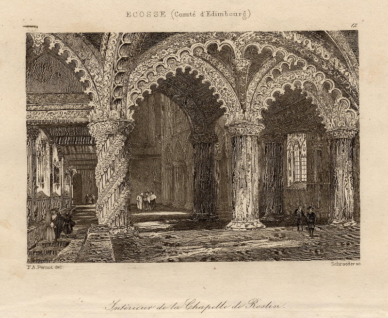 Intérieur de la Chapelle de Roslin by F.A. Pernot, Schroeder